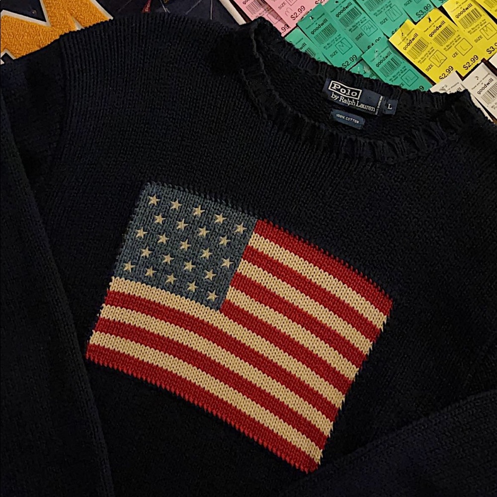Vintage Polo Flag Knit Sweater